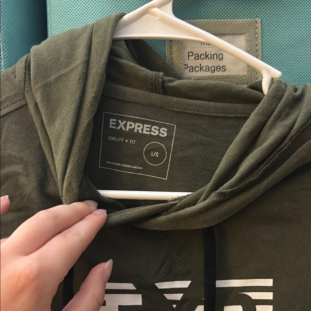 Olive Green Graphic Hoodie with Yellow Accents - Picture 3 of 3